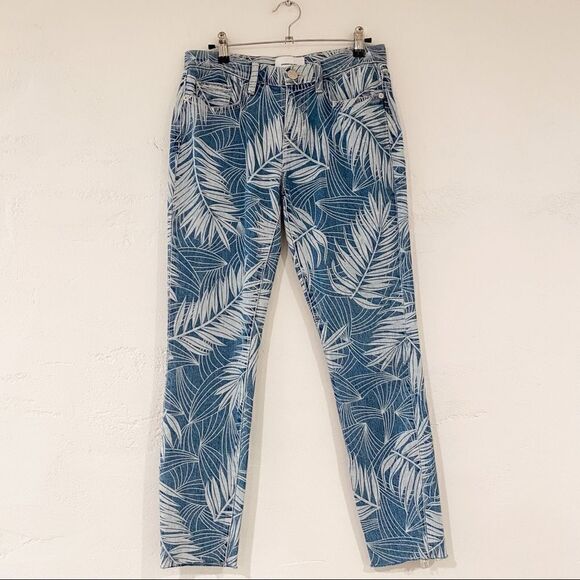 Current/Elliott The Stiletto Palm Leaf Print Jeans in Wily Size 26 - Picture 2 of 9